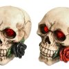 teschio con rosa tra i denti 2 pezzi