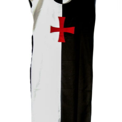 tunica templare bianco-nera croce rossa
