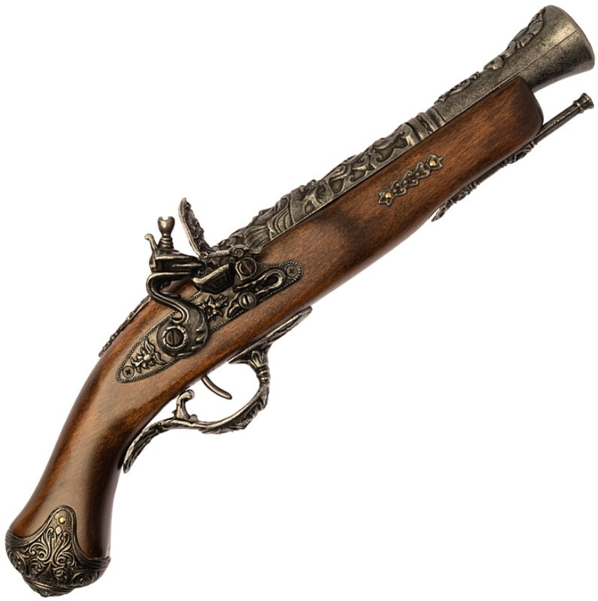 pistola brescia a focile sec. xvii oro