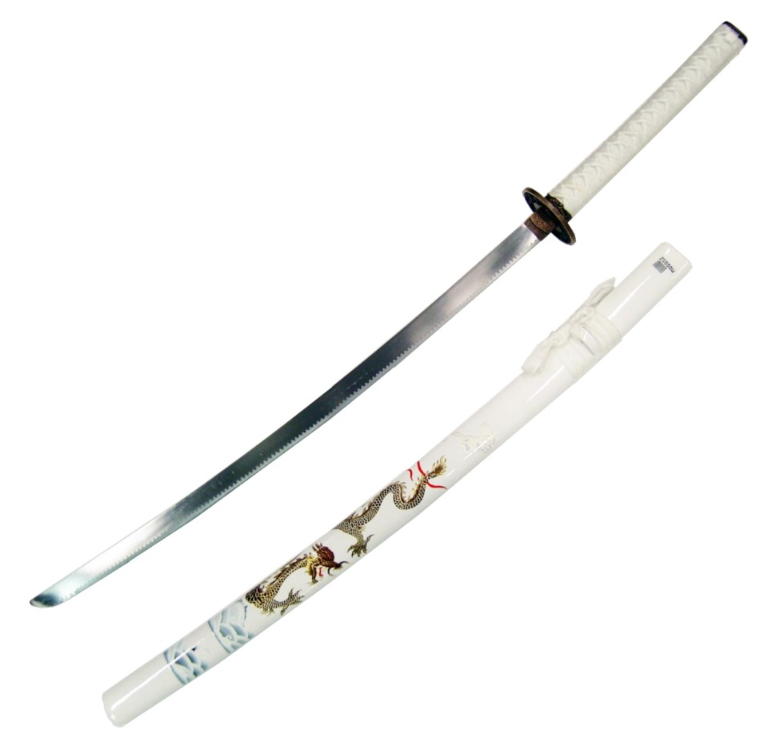 katana bianca gold dragon