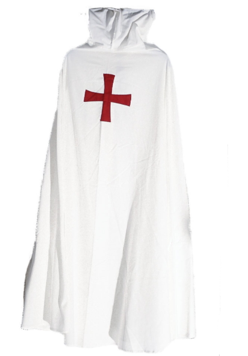 mantello templare bianco due croci rosse