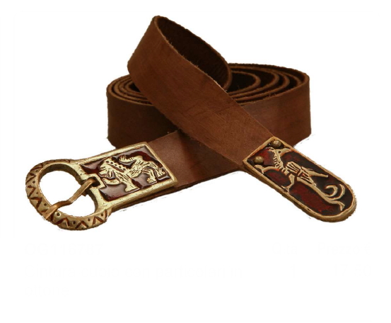 cintura cuoio e ottone