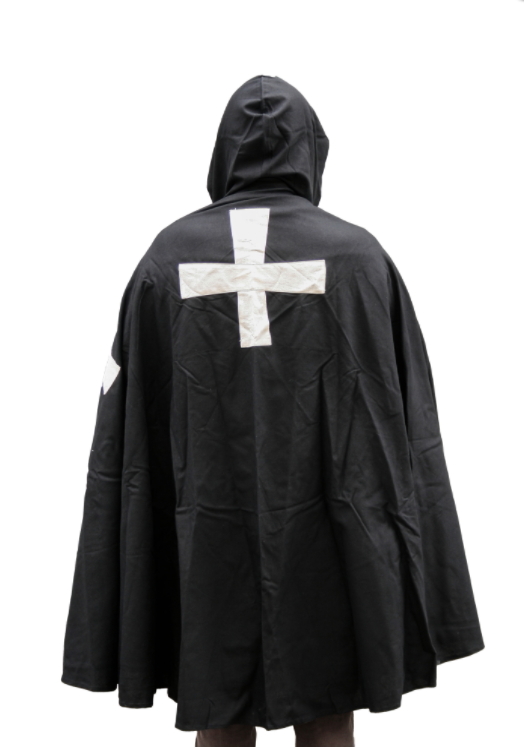 mantello nero croce bianca