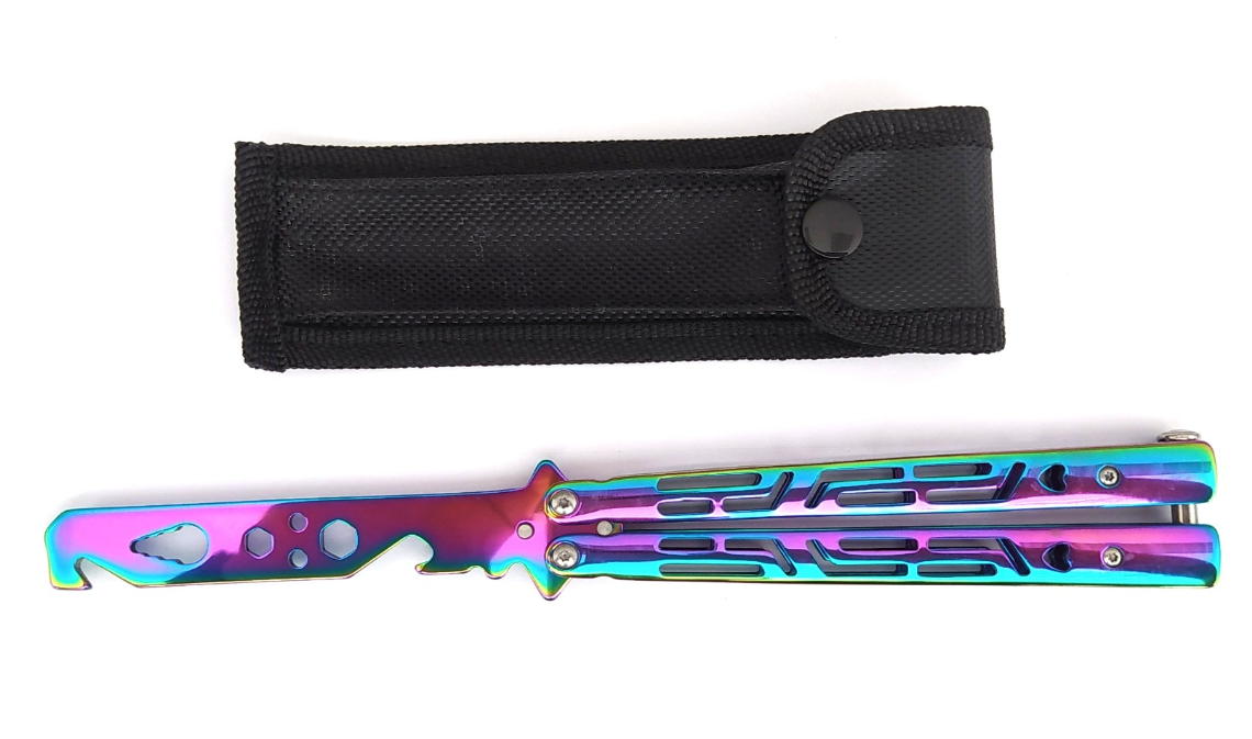coltello butterfly training rainbow + kit multiuso