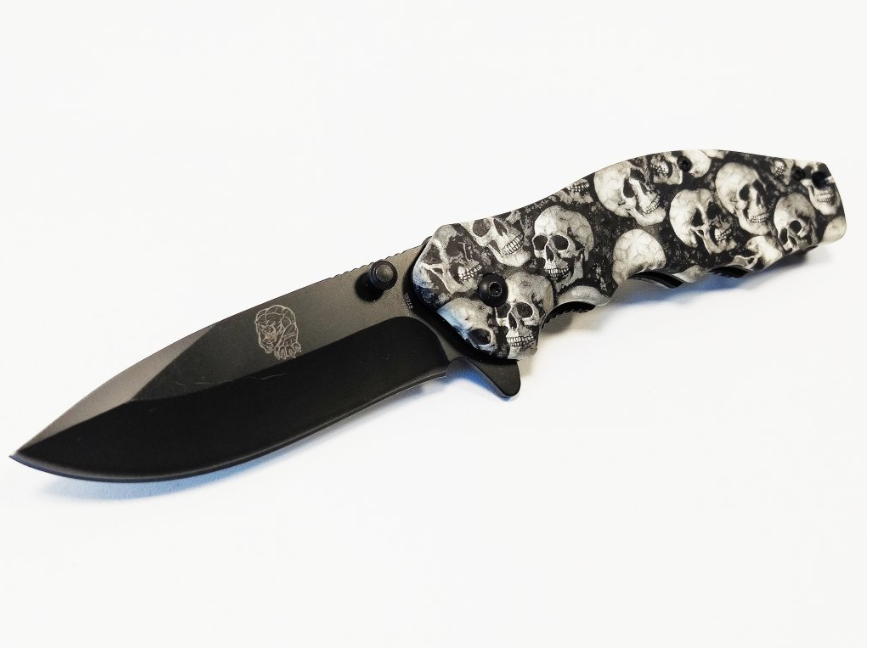coltello serramanico teschi bianchi