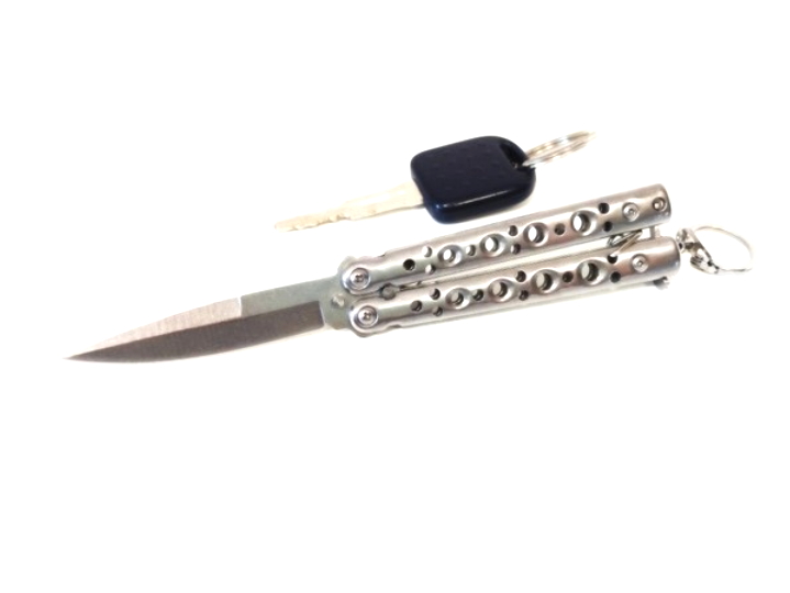 coltello butterfly portachiavi silver