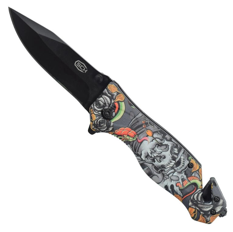coltello serramanico crazy skull