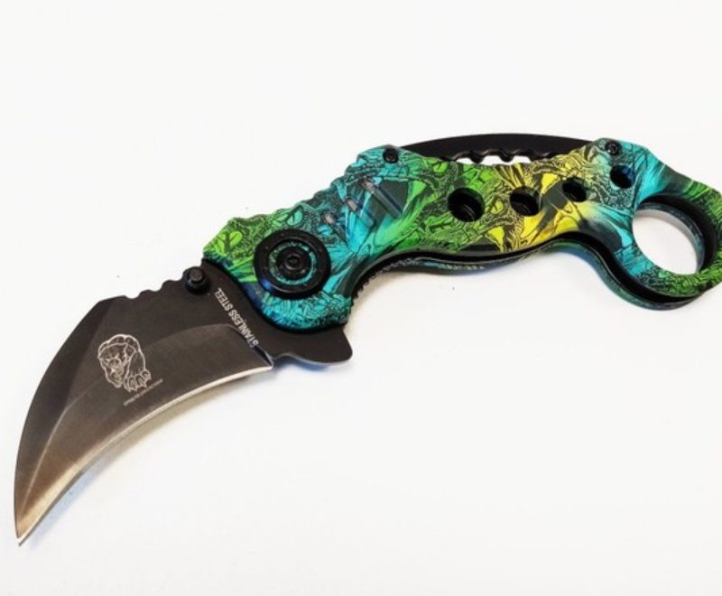 coltello karambit multicolor green