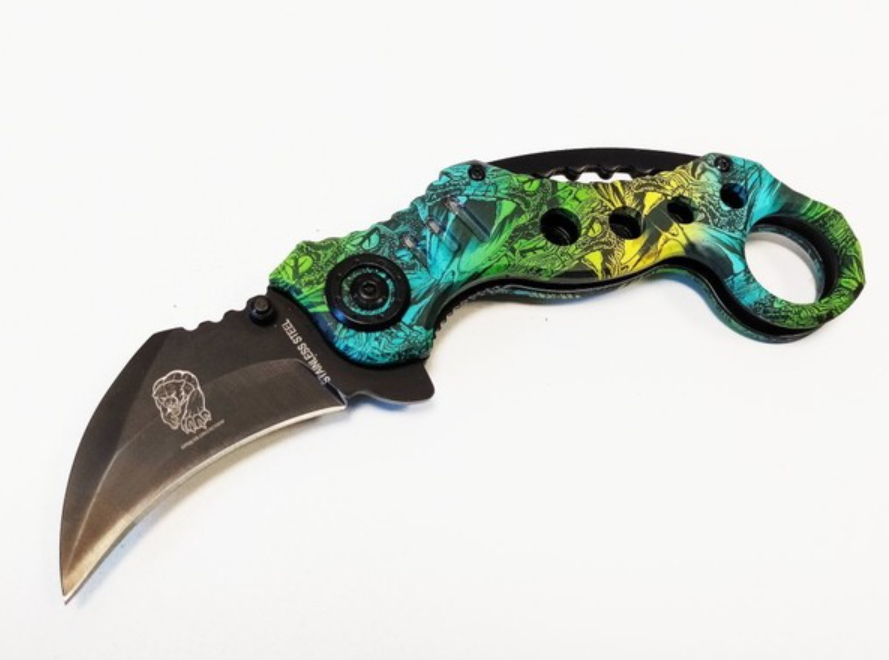 coltello karambit multicolor green