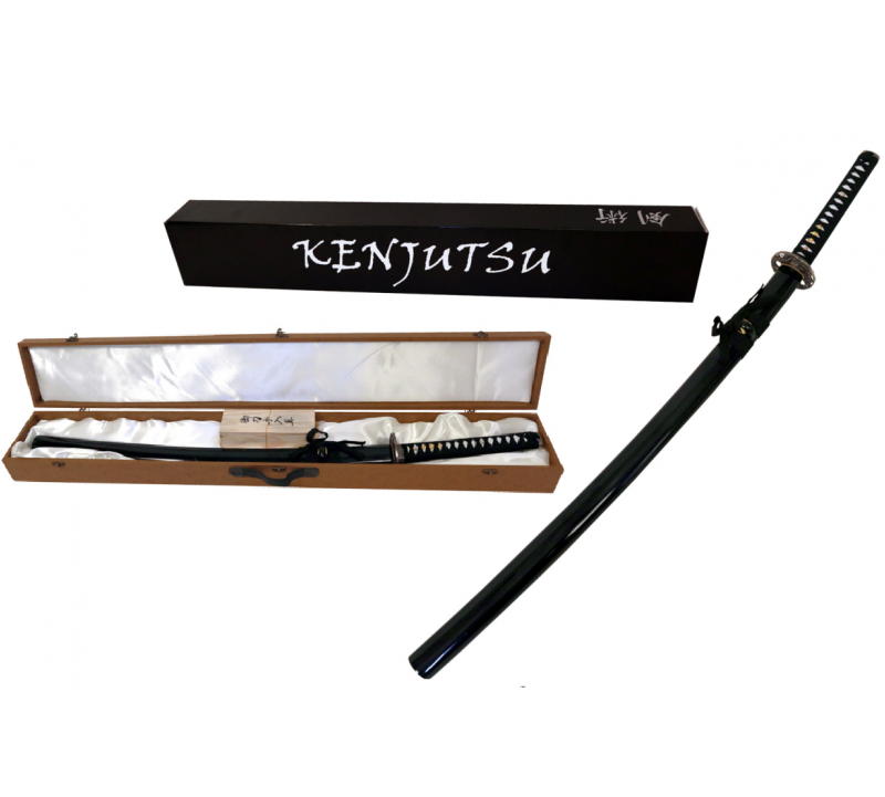 katana kenjutsu dragon alta qualita' acciaio 1045 da pratica completa di accessori