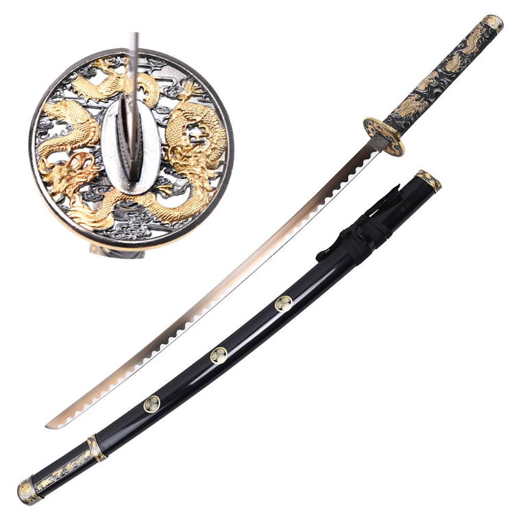 katana dragon black blade