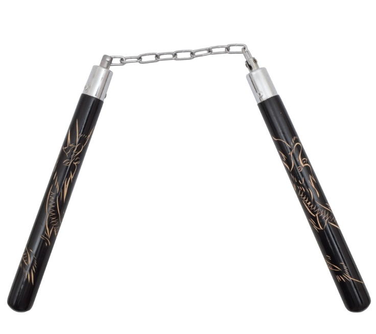 nunchaku legno intarsio
