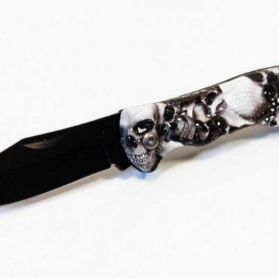 coltello tascabile white skull