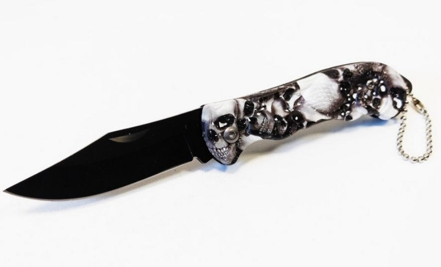 coltello tascabile white skull