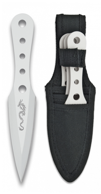 coltelli da lancio 3 pezzi white dragon