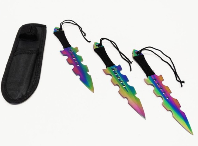 coltelli da lancio 3 pezzi the rainbow knife