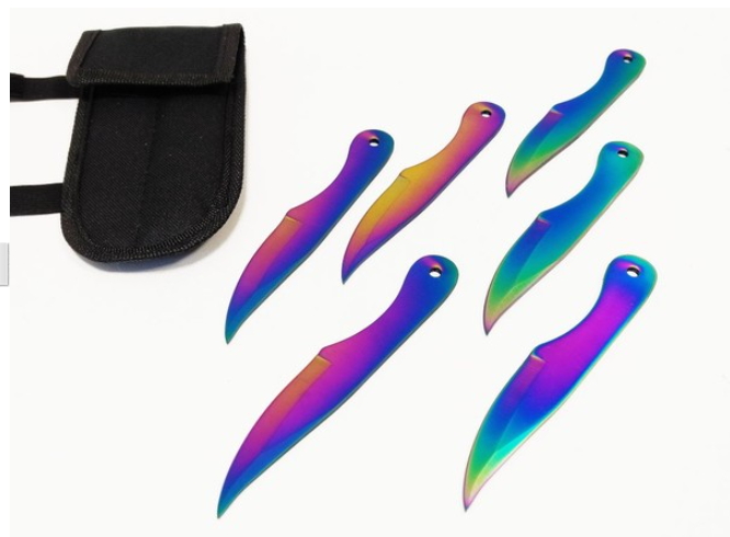 coltelli da lancio 6 pezzi the rainbow six