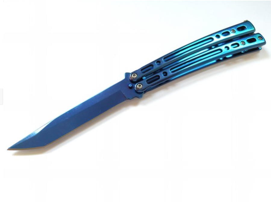 coltello butterfly blue elettric