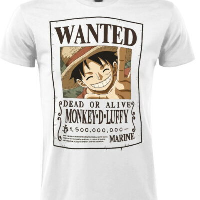 t-shirt one piece  monkey d. luffy wanted