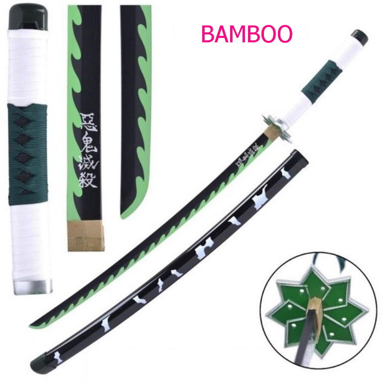 katana demon slayer sanemi shinazugawa – lama in legno