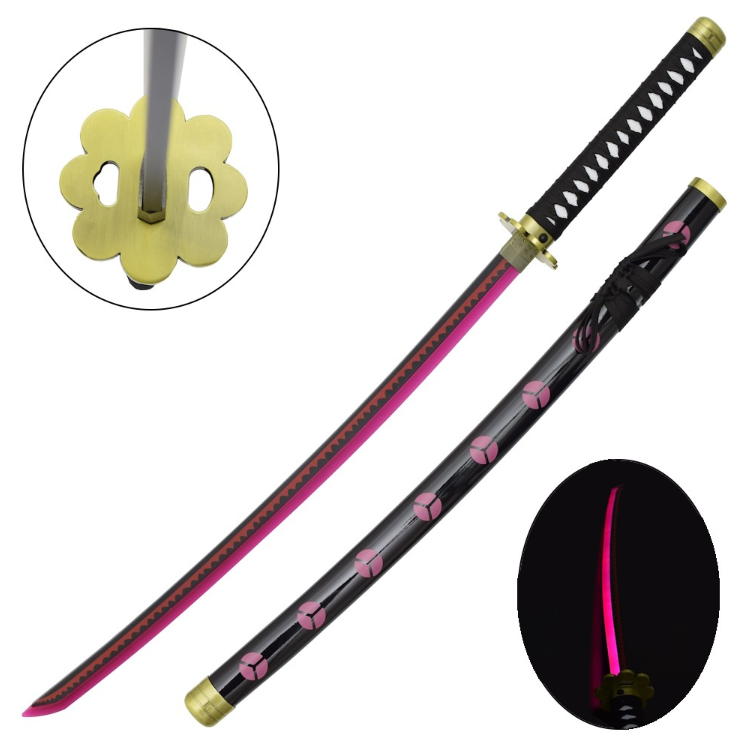 katana shusui zoro roronoa one piece lama in legno con illuminazione led