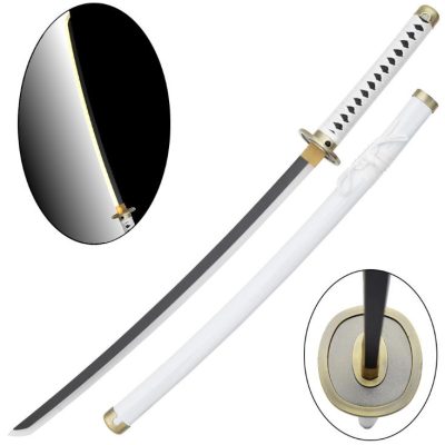 katana one piece wado ichimonji lama in legno con illuminazione led