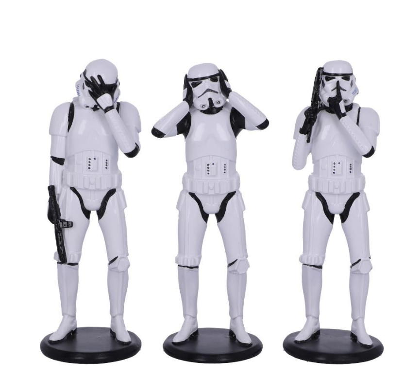 star wars, i tre saggi stormtrooper 14 cm
