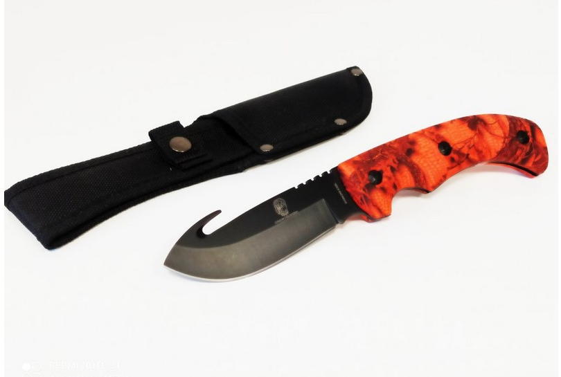 coltello a lama fissa con impugnatura darkness red