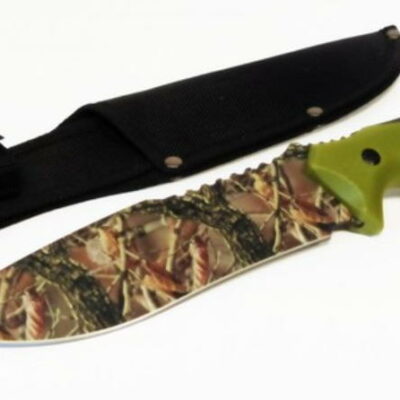coltello con impugnatura nera e verde