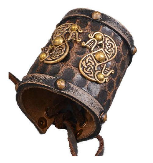 bracciale in cuoio con applicazioni ottone 4