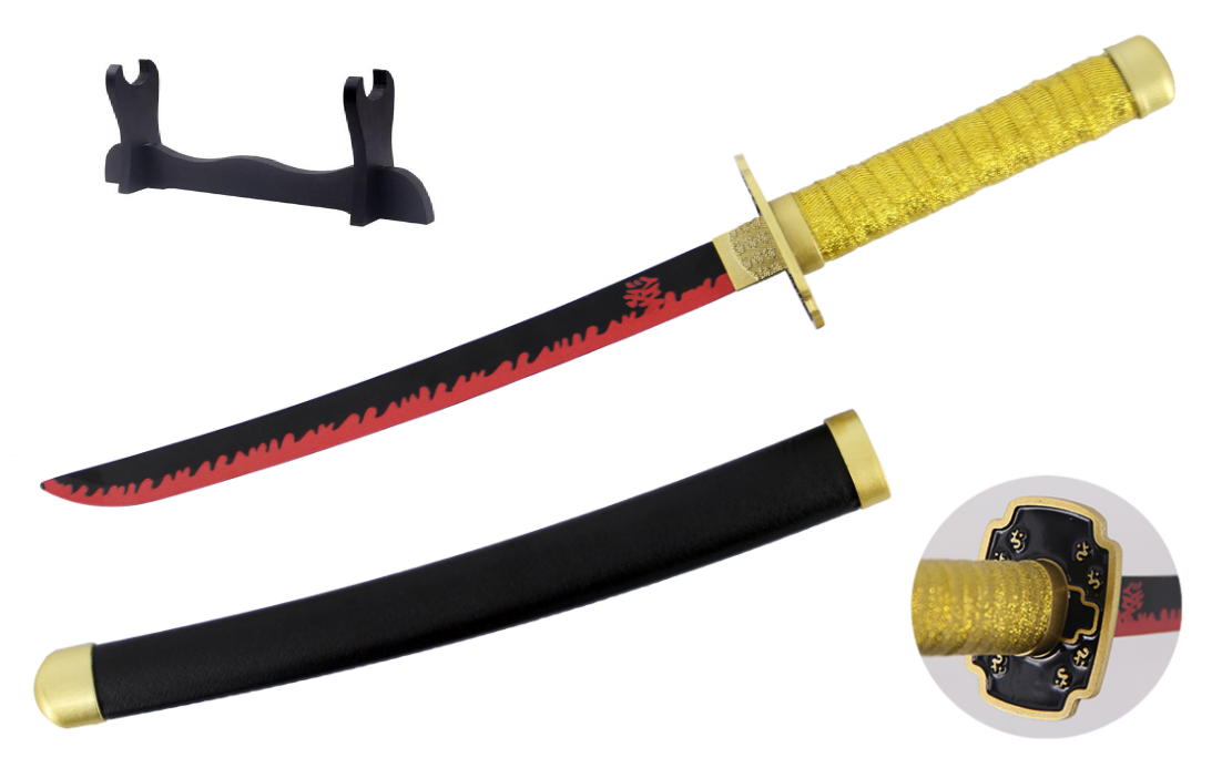 katana di yoriichi tsugikuni demon slayer cm 40 + espositore