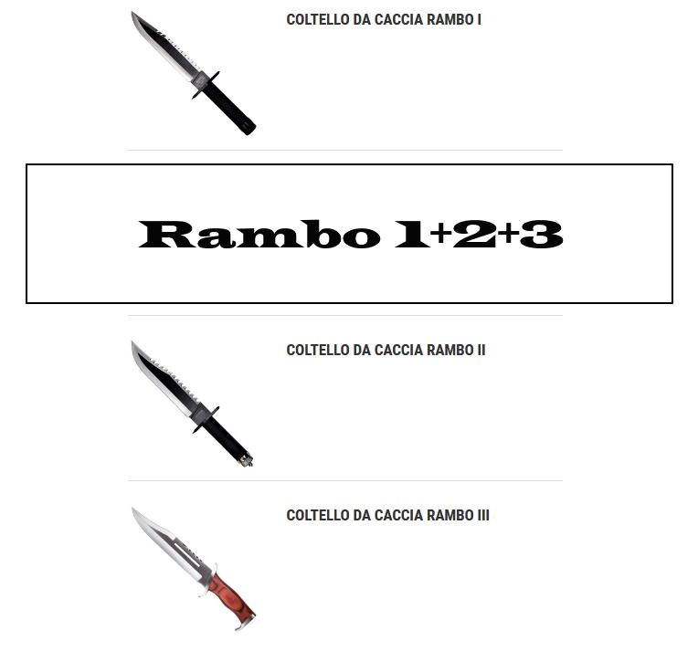 rambo set 1+2+3 super prezzo