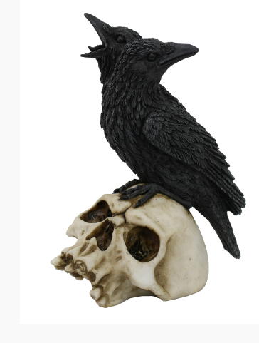 teschio con coppia di corvi