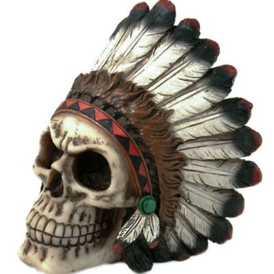 teschio indiano con piume piccolo