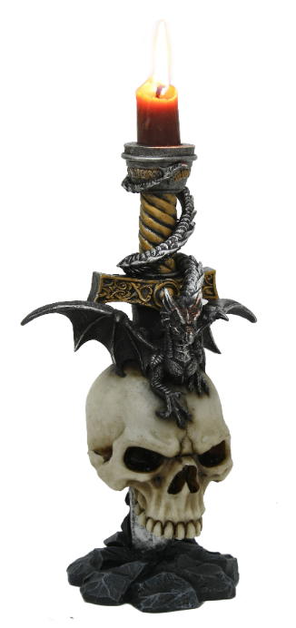 teschio horror portacandela