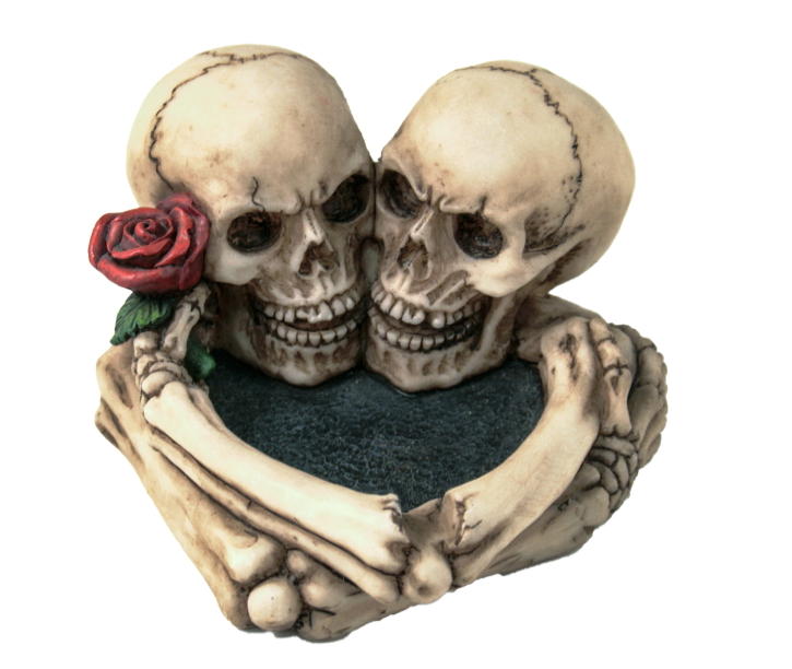 posacenere due teschi abbracciati