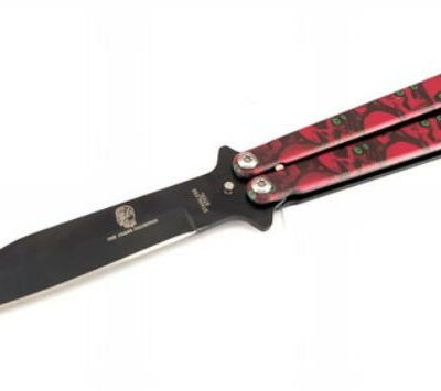 coltello butterfly teschi rosso