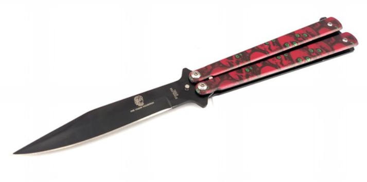coltello butterfly teschi rosso