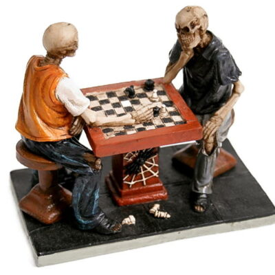 teschi giocatori di scacchi