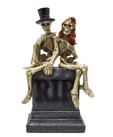 teschio coppia di sposi seduti