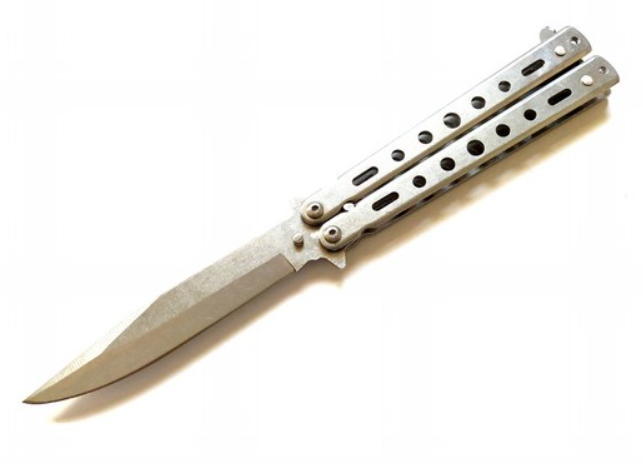 butterfly in acciaio argento