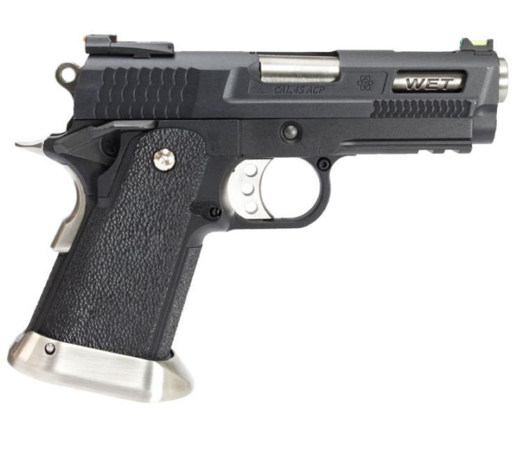 pistola a gas hi-capa 3.8 wet-2 brontosaurus nera
