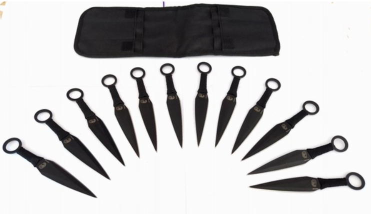 set 12 coltelli da lancio