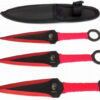 set coltelli da lancio neri/rossi