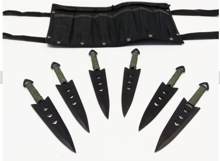set 6 coltelli da lancio