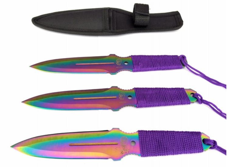 coltelli da lancio viola