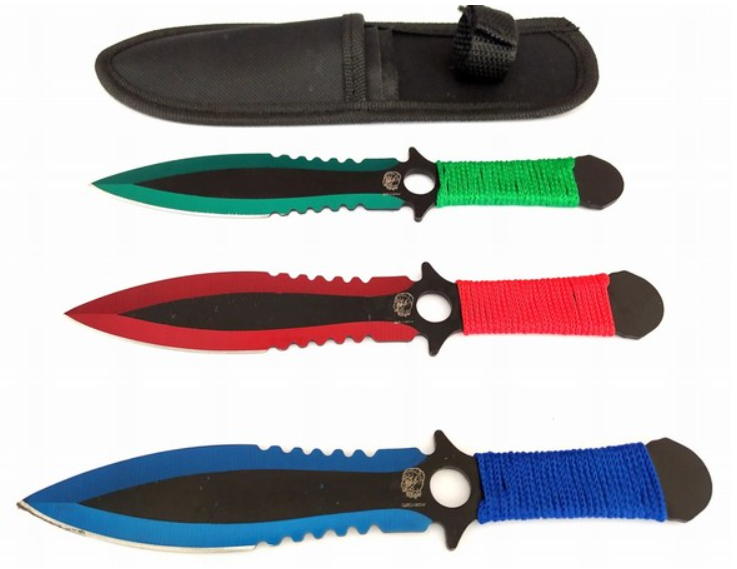 coltelli da lancio colorati