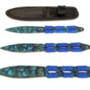set coltelli da lancio blu