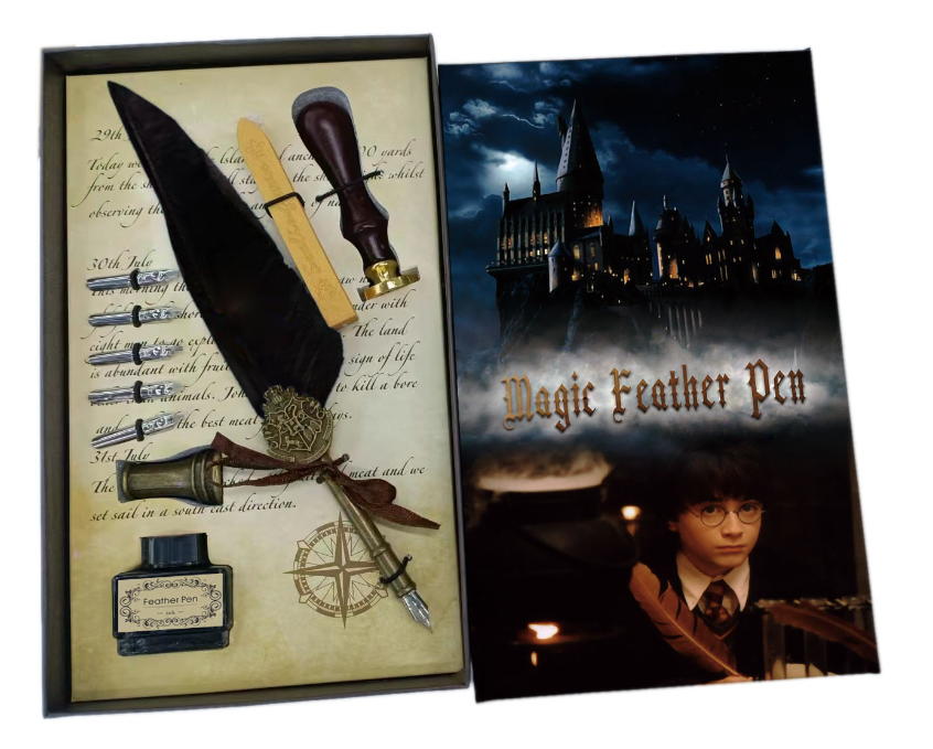 penna stilografica harry potter nero + timbro