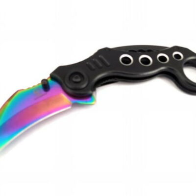 coltello karambit con apertura assistita rainbow